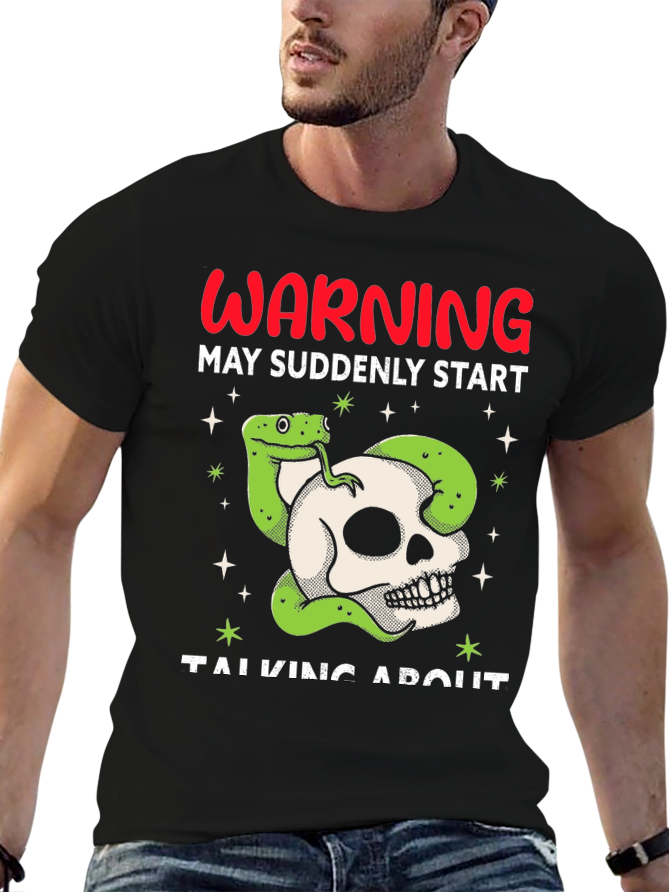 Warning Snake Skull Graphic Tee