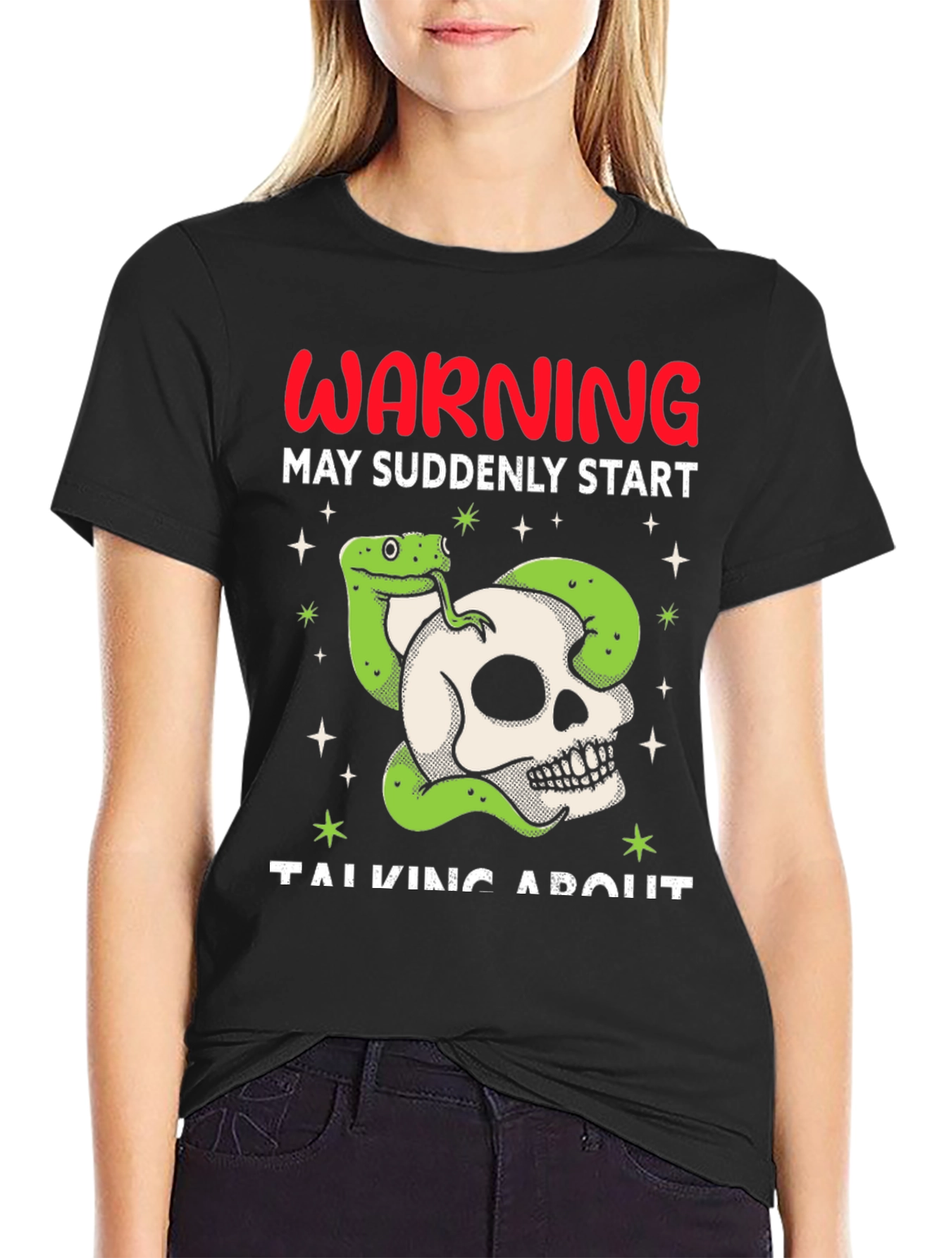 Warning Snake Skull Graphic Tee