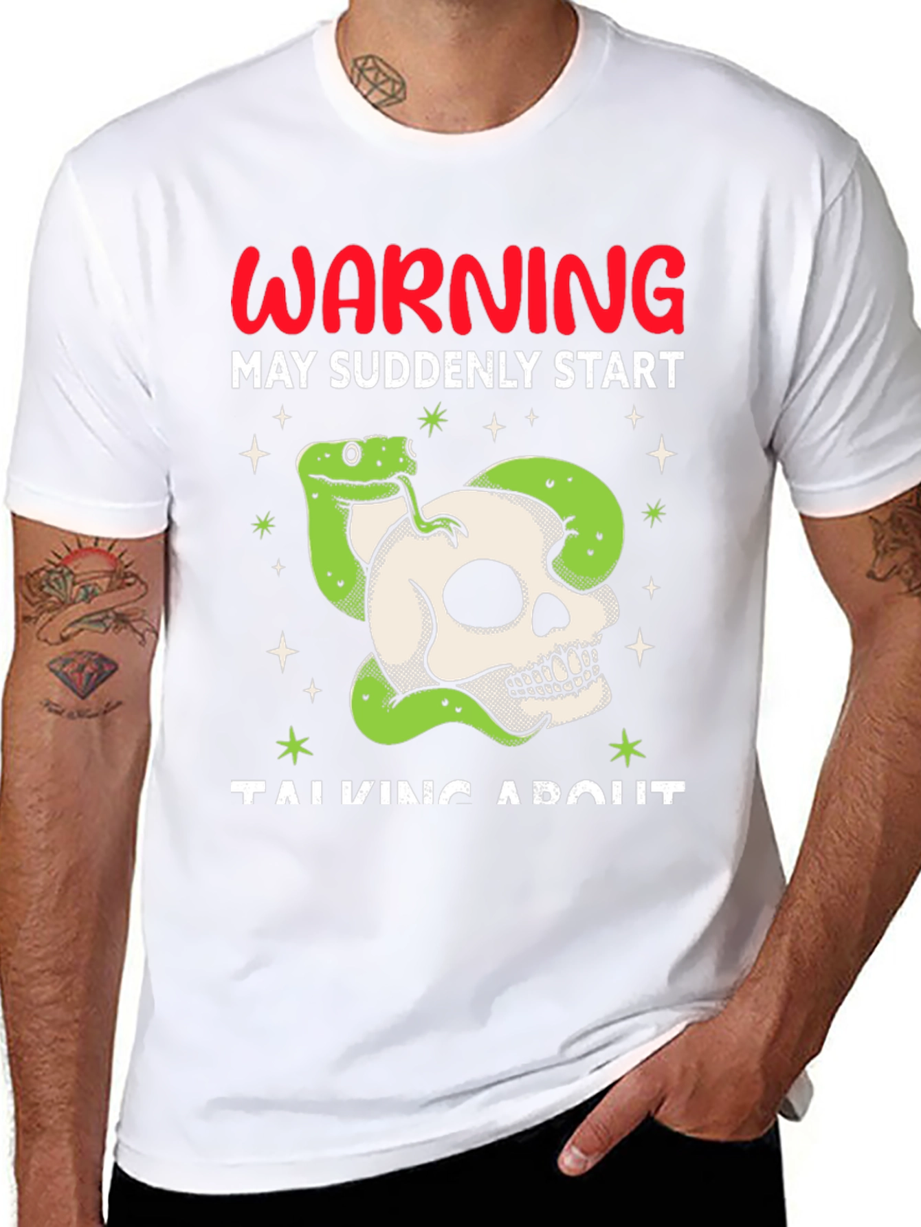 Warning Snake Skull Graphic Tee