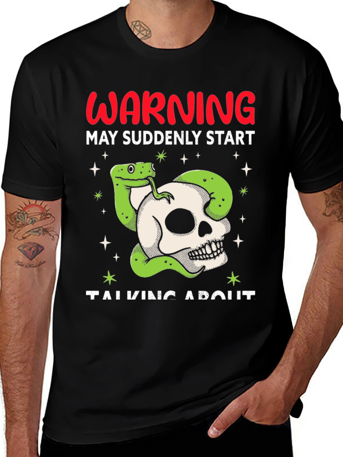 Warning Snake Skull Graphic Tee