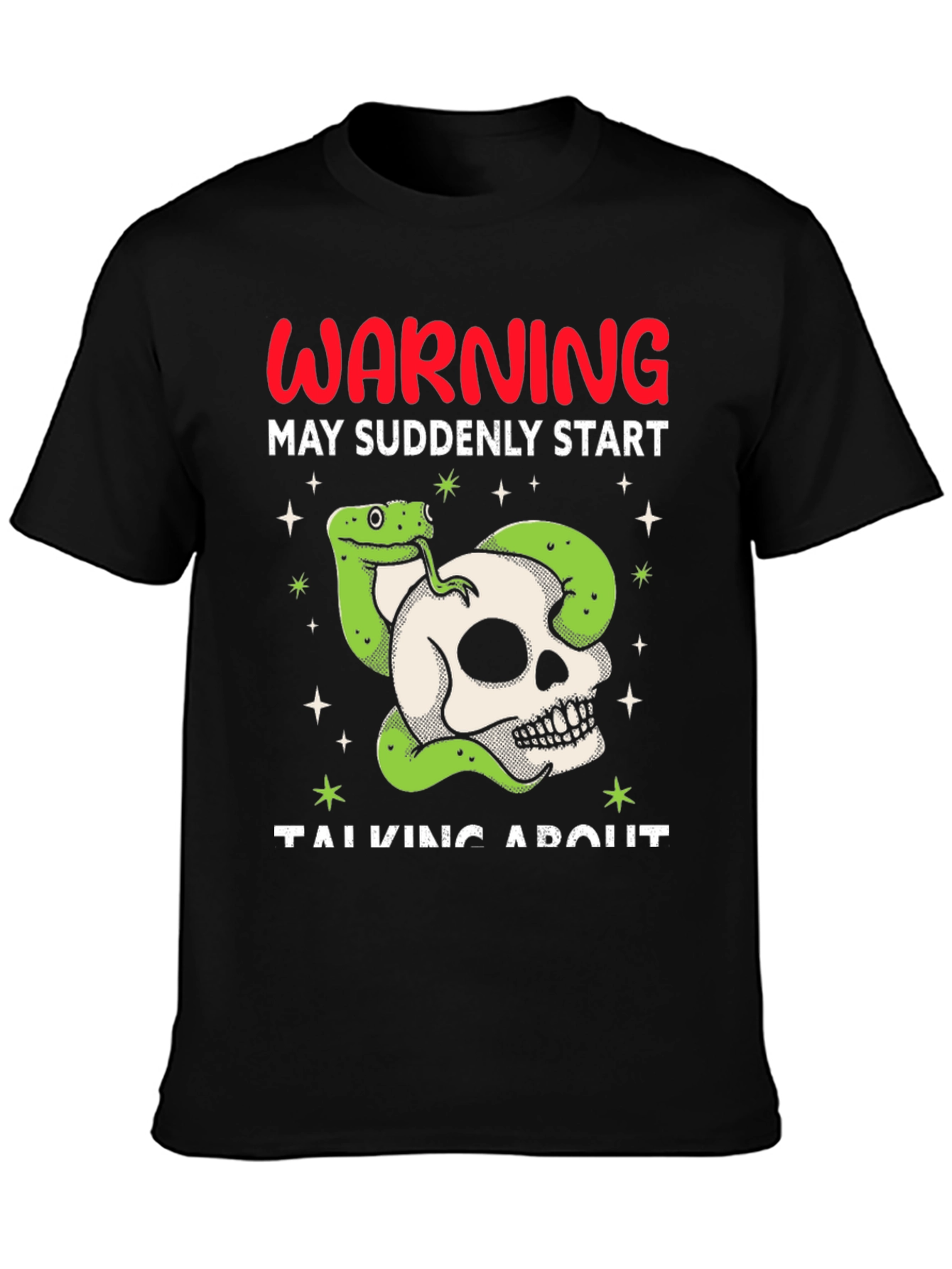 Warning Snake Skull Graphic Tee