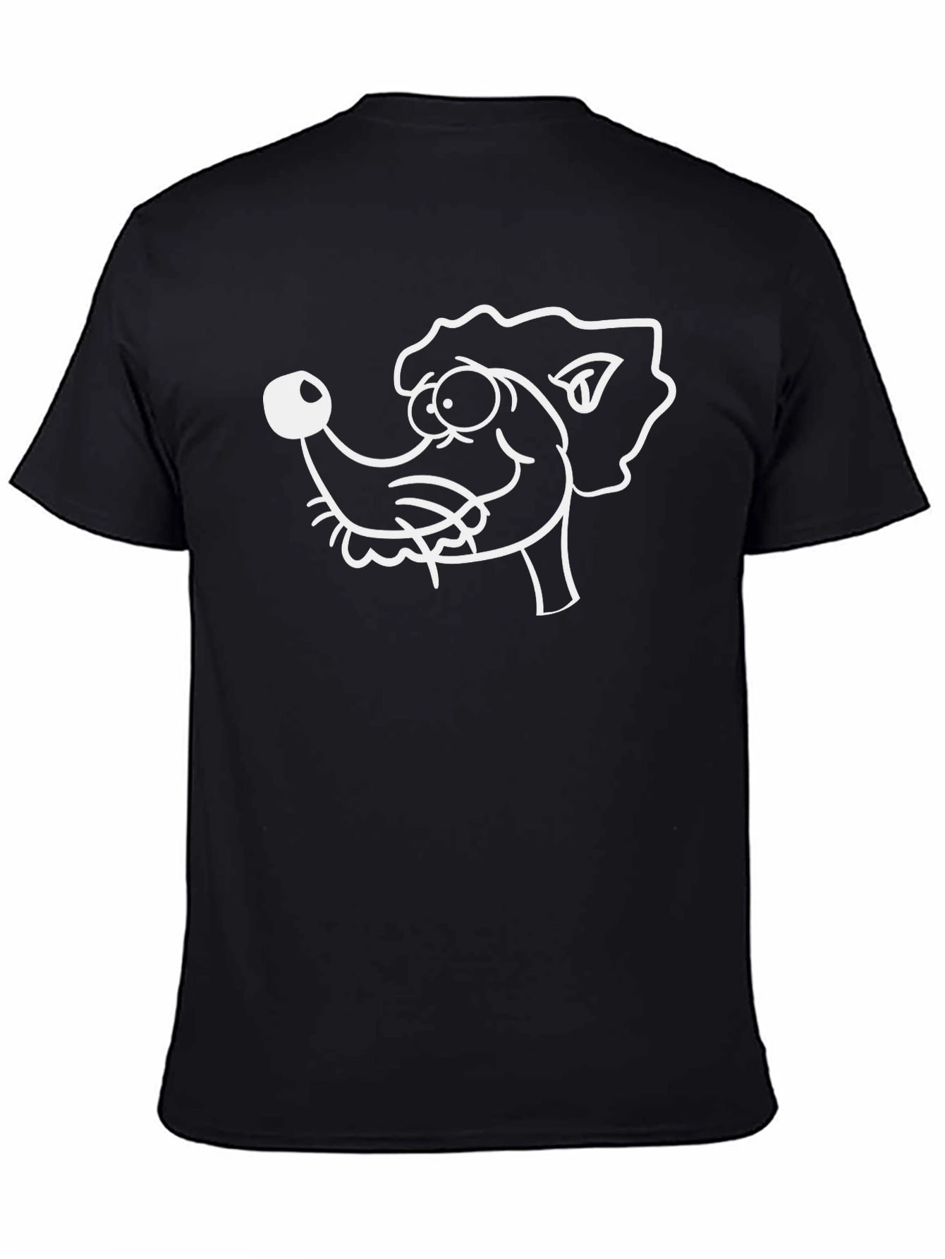 Cartoon Dog Graphic Black T-Shirt