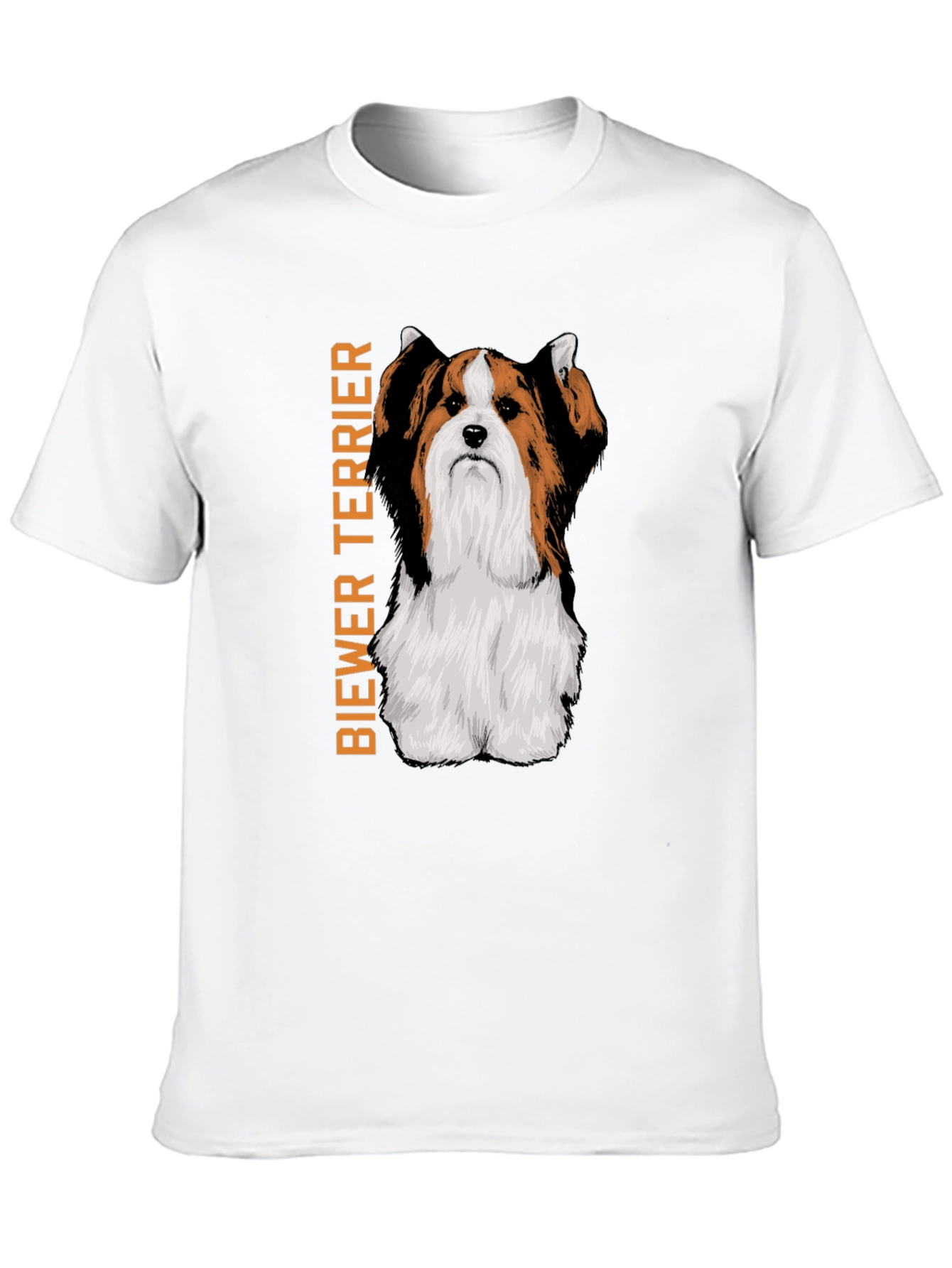 Biewer Terrier Dog Graphic Print Black T-Shirt