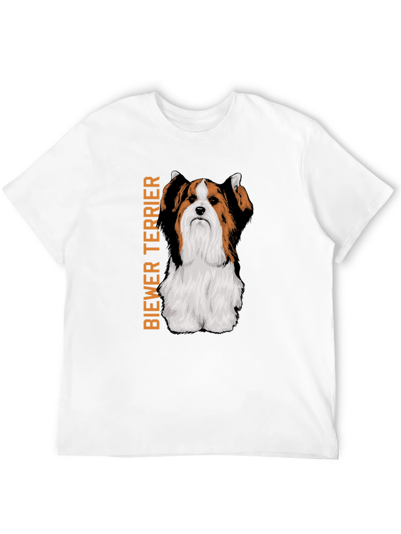 Biewer Terrier Dog Graphic Print Black T-Shirt
