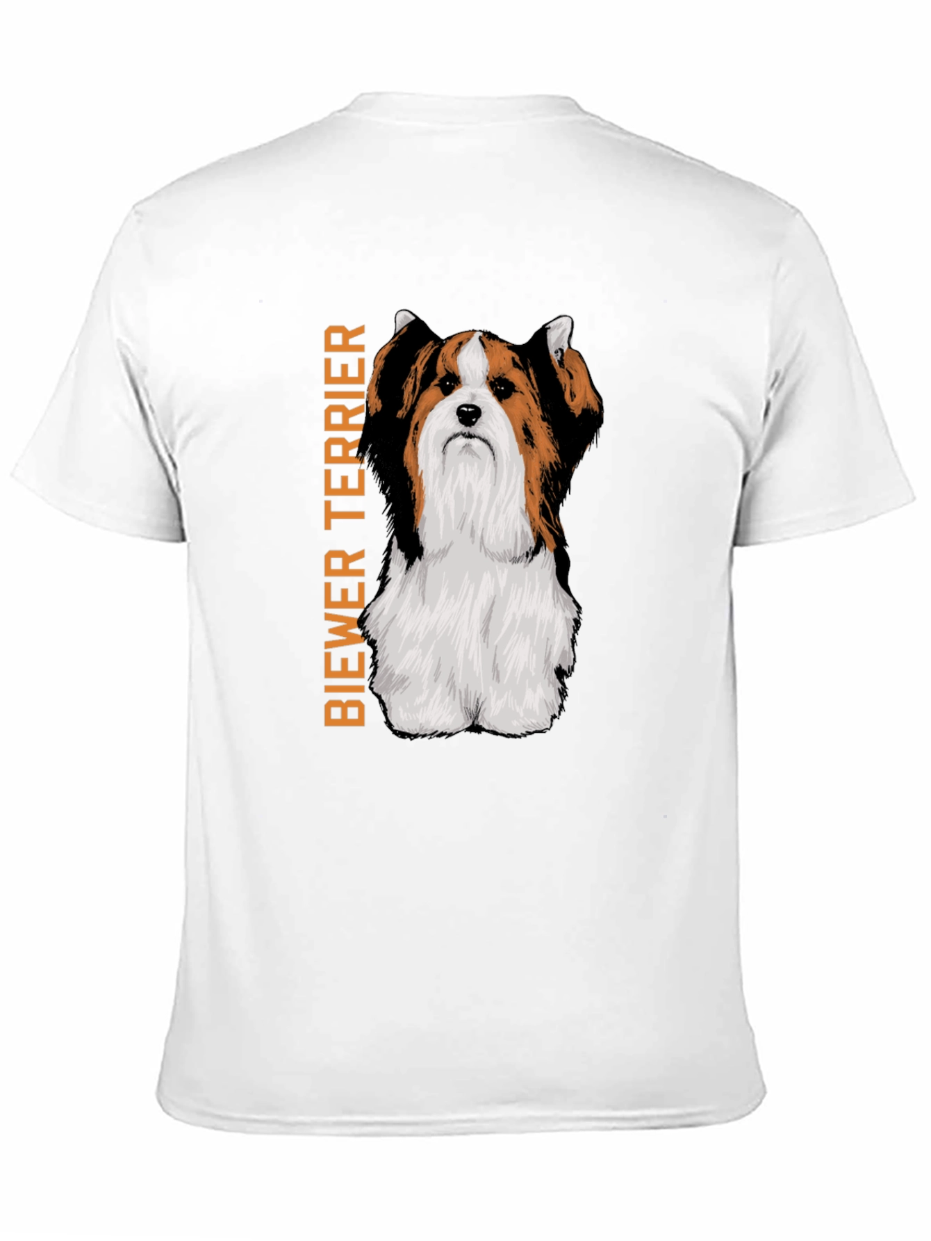 Biewer Terrier Dog Graphic Print Black T-Shirt