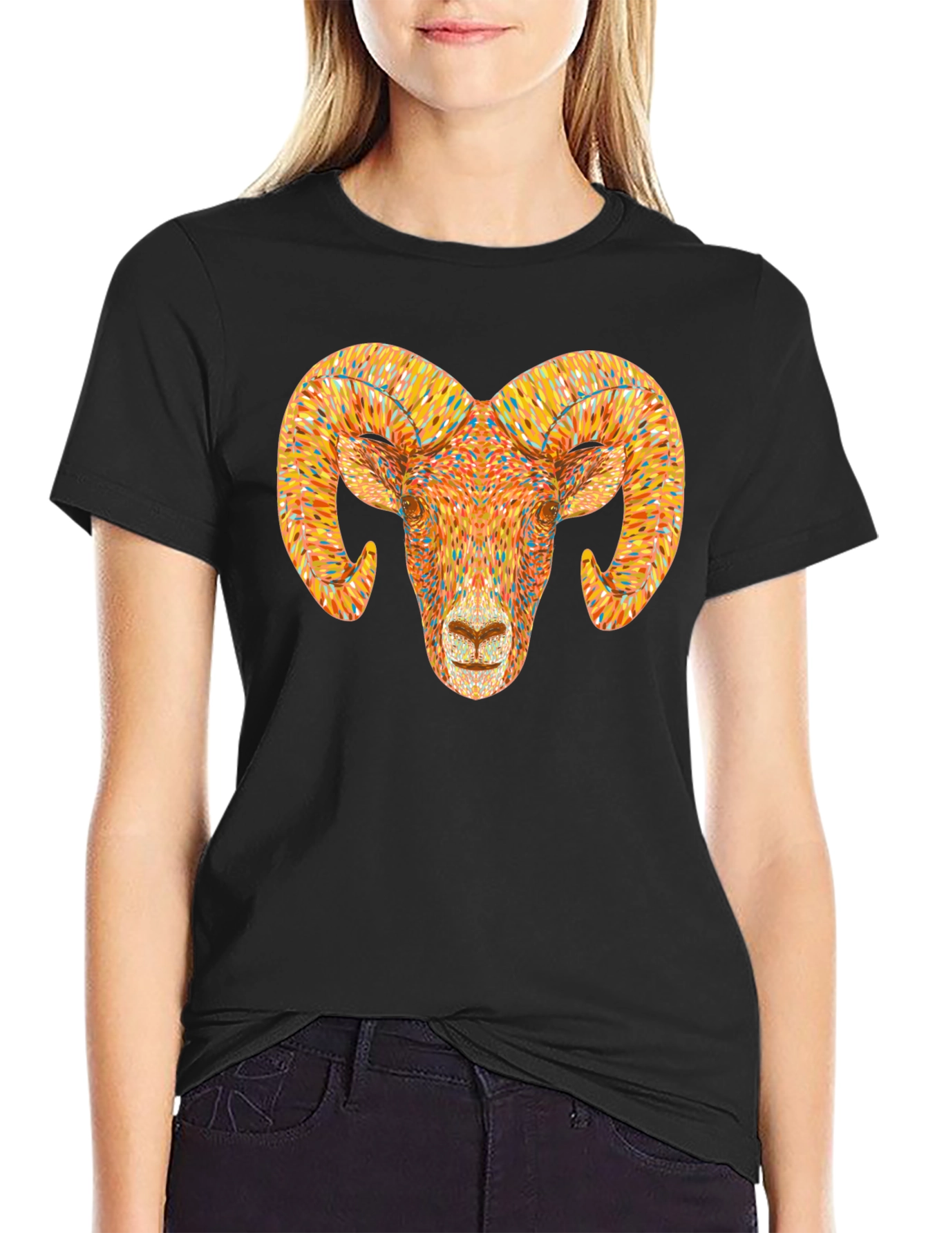 Ram Head Graphic T-Shirt - Bold Animal Tee