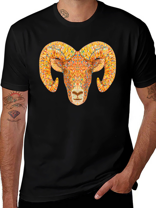 Ram Head Graphic T-Shirt - Bold Animal Tee