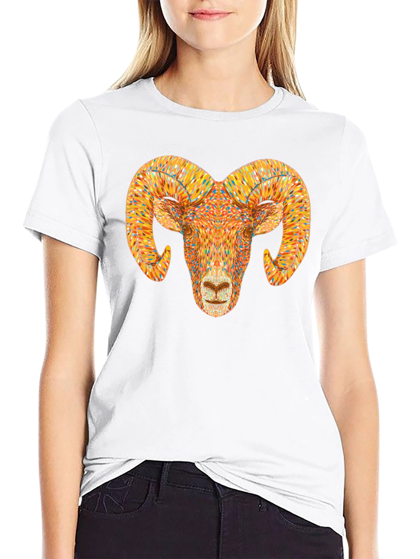 Ram Head Graphic T-Shirt - Bold Animal Tee