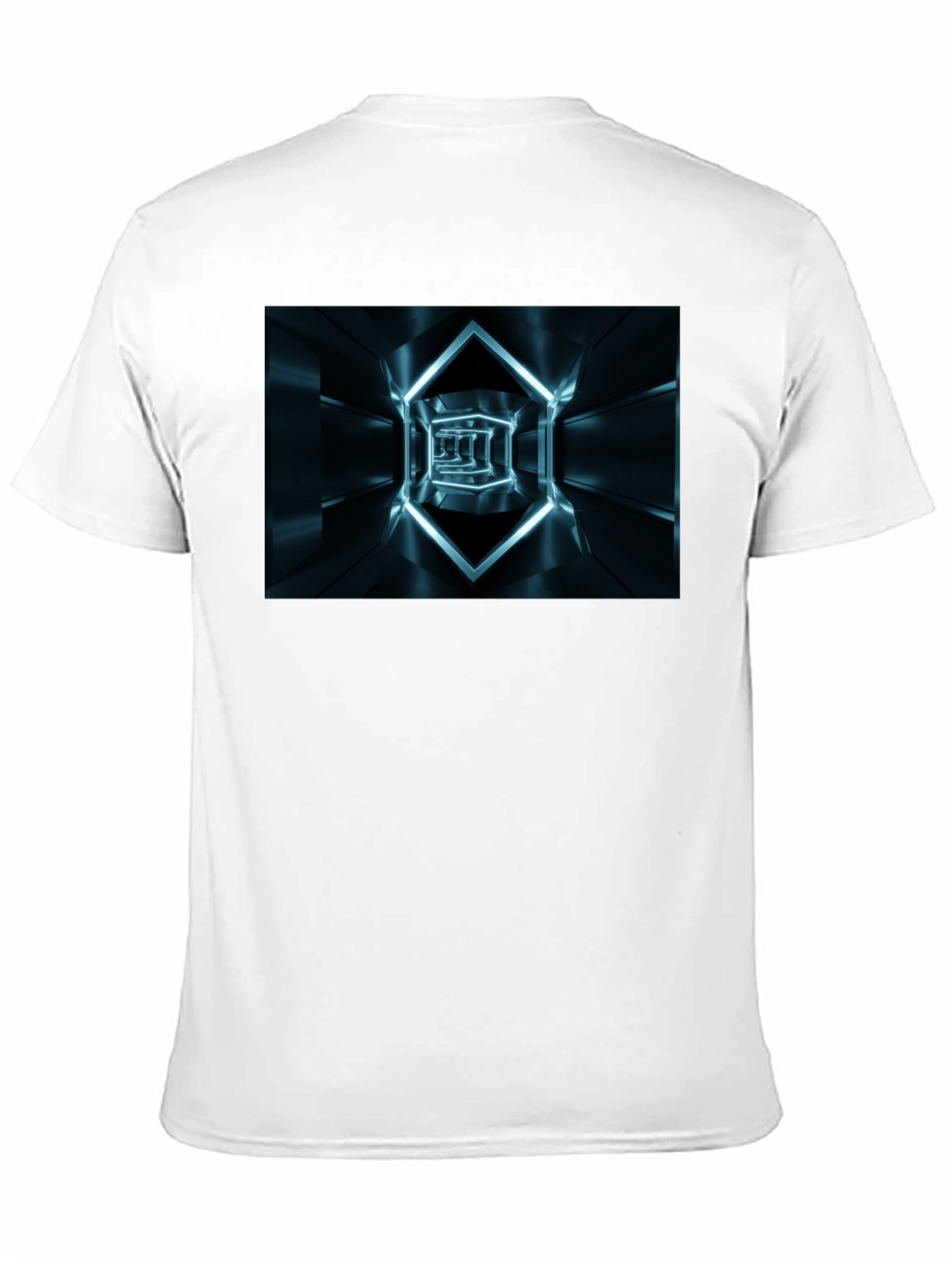 Futuristic Tunnel Print Black T-Shirt