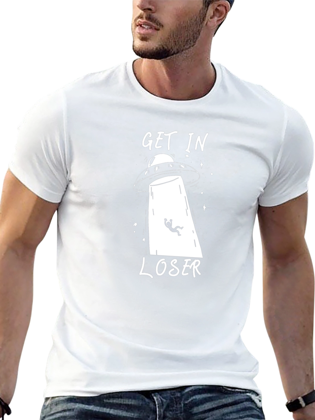 Get In Loser UFO Graphic Tee - Black