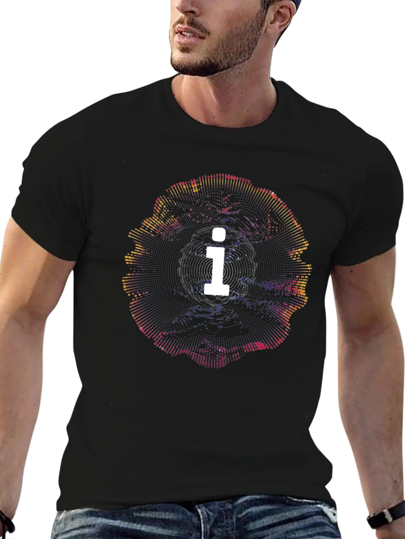 Abstract i Graphic Black T-Shirt