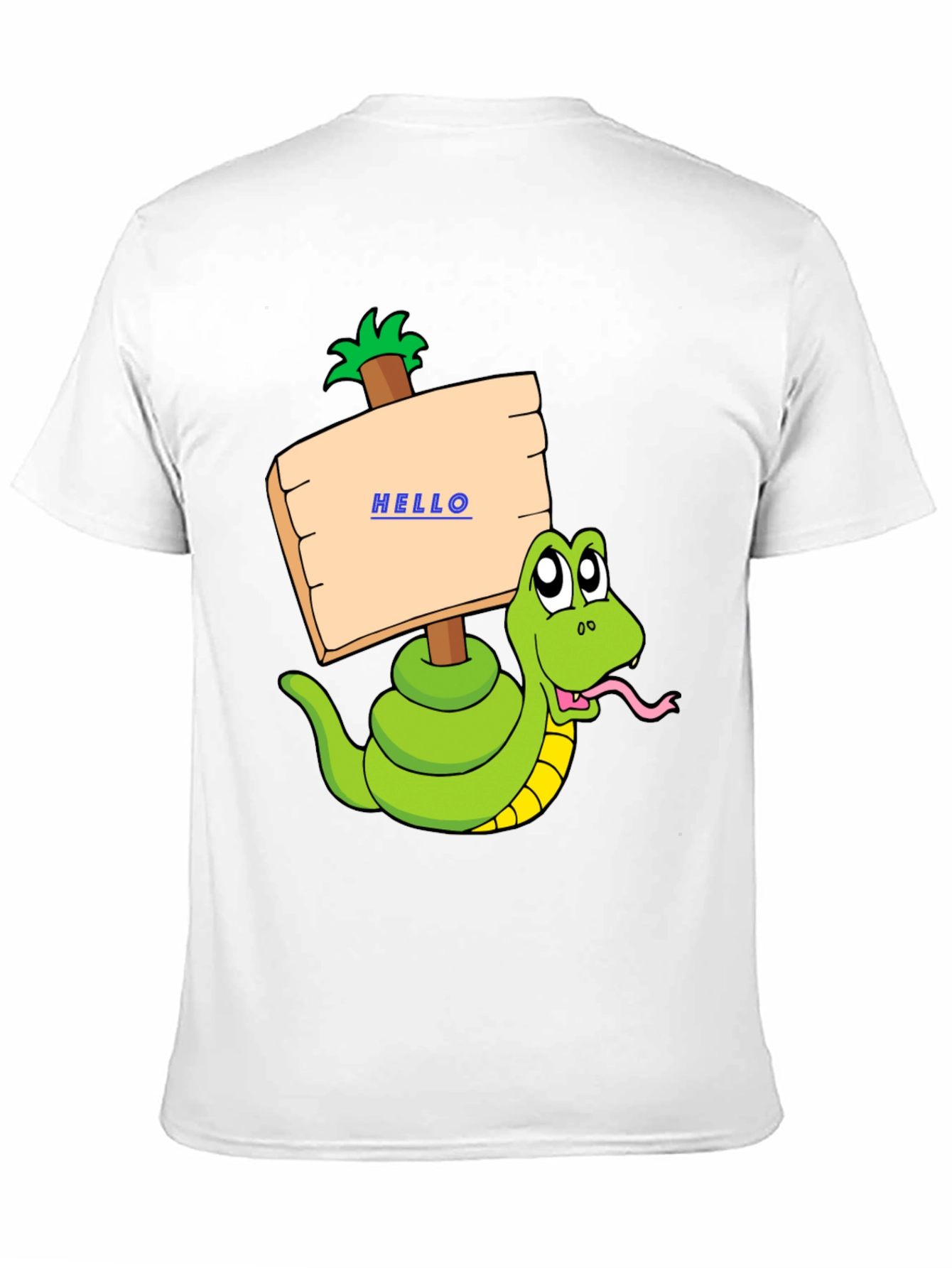 Funny Snake Graphic T-Shirt - Hello Sign