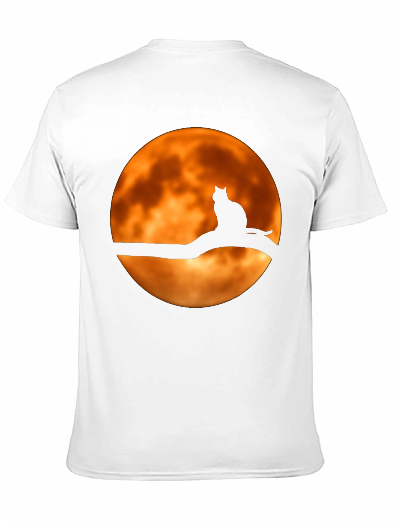 Cat on Branch Moon Graphic Tee - Halloween Style