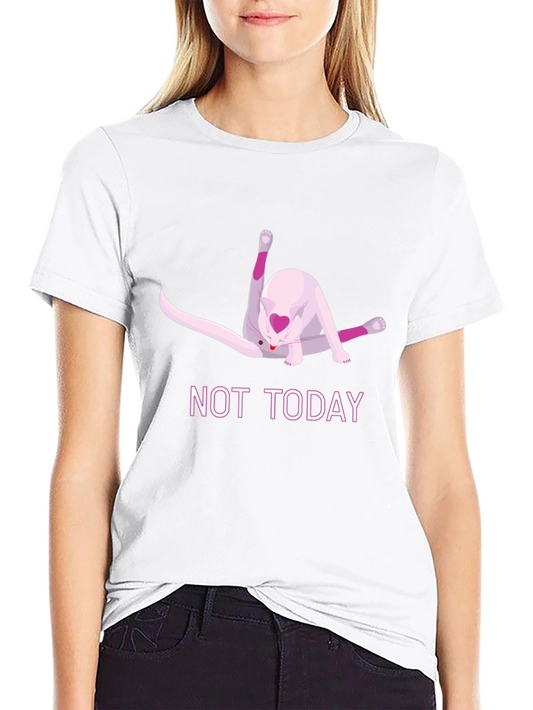 Funny Cat Licking Paw Black T-Shirt