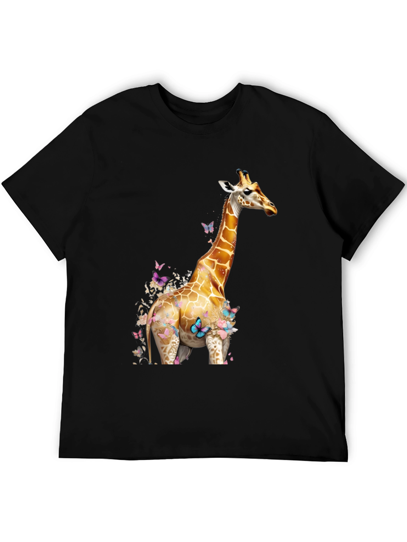 Giraffe and Butterfly Graphic Tee - Stylish Casual Wear