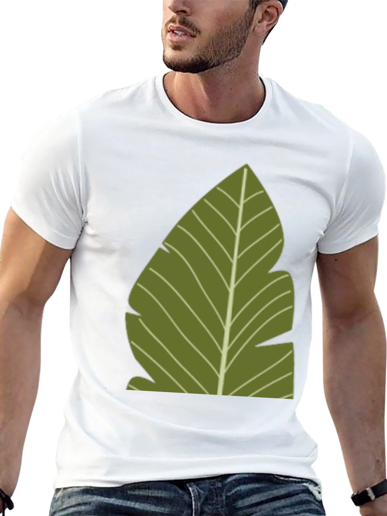 Tropical Leaf Graphic Tee - Casual Style