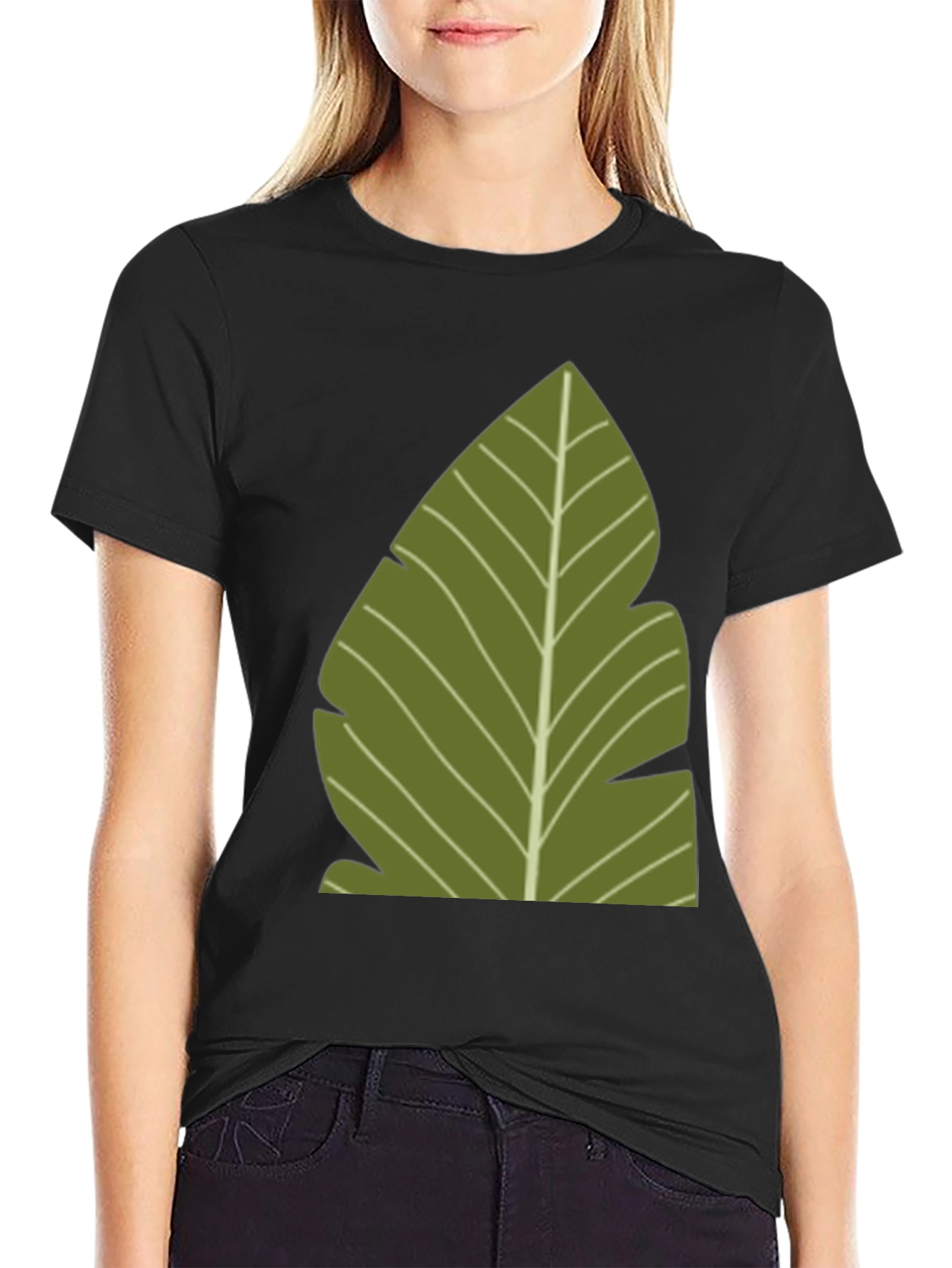 Tropical Leaf Graphic Tee - Casual Style