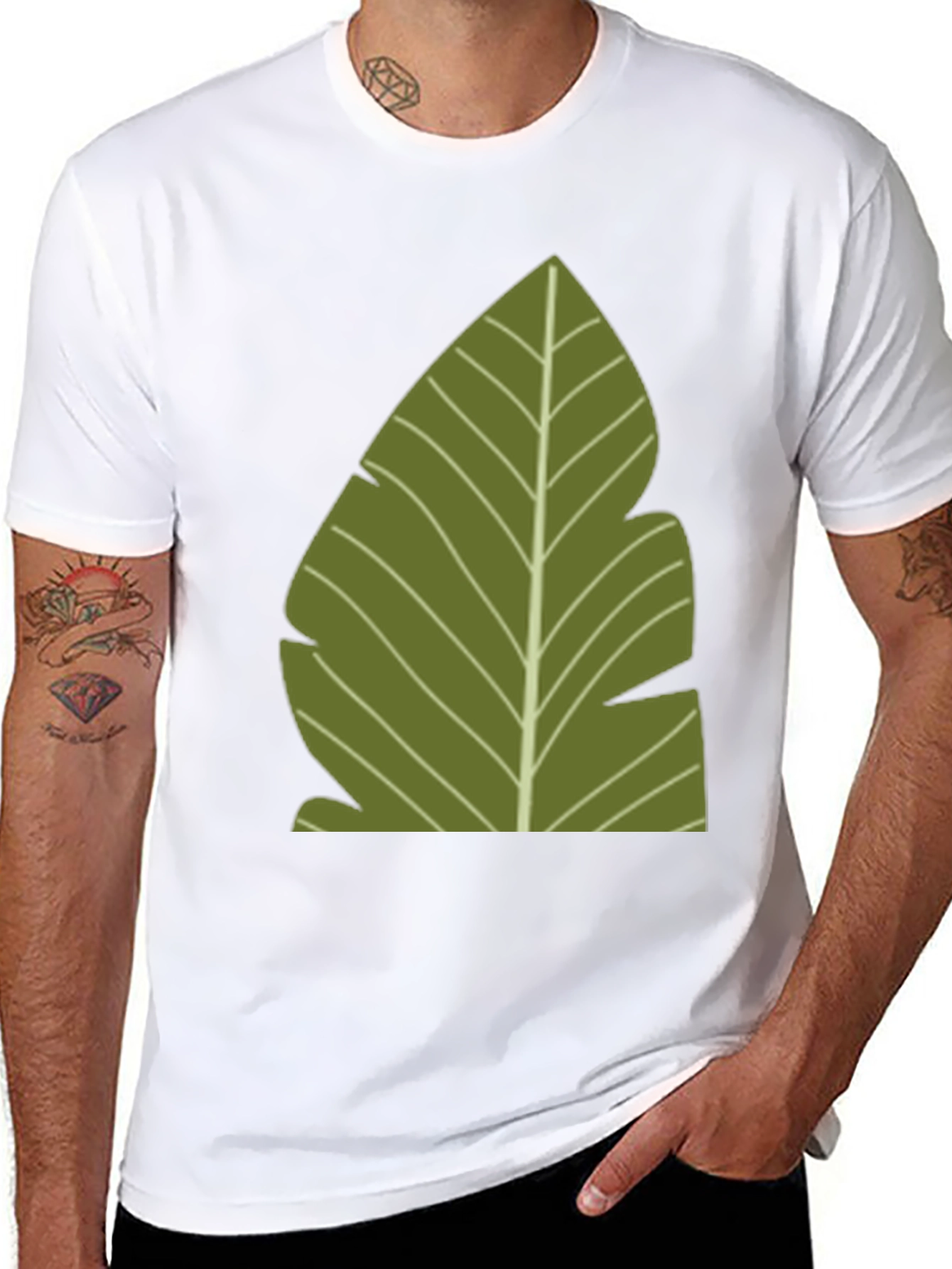 Tropical Leaf Graphic Tee - Casual Style