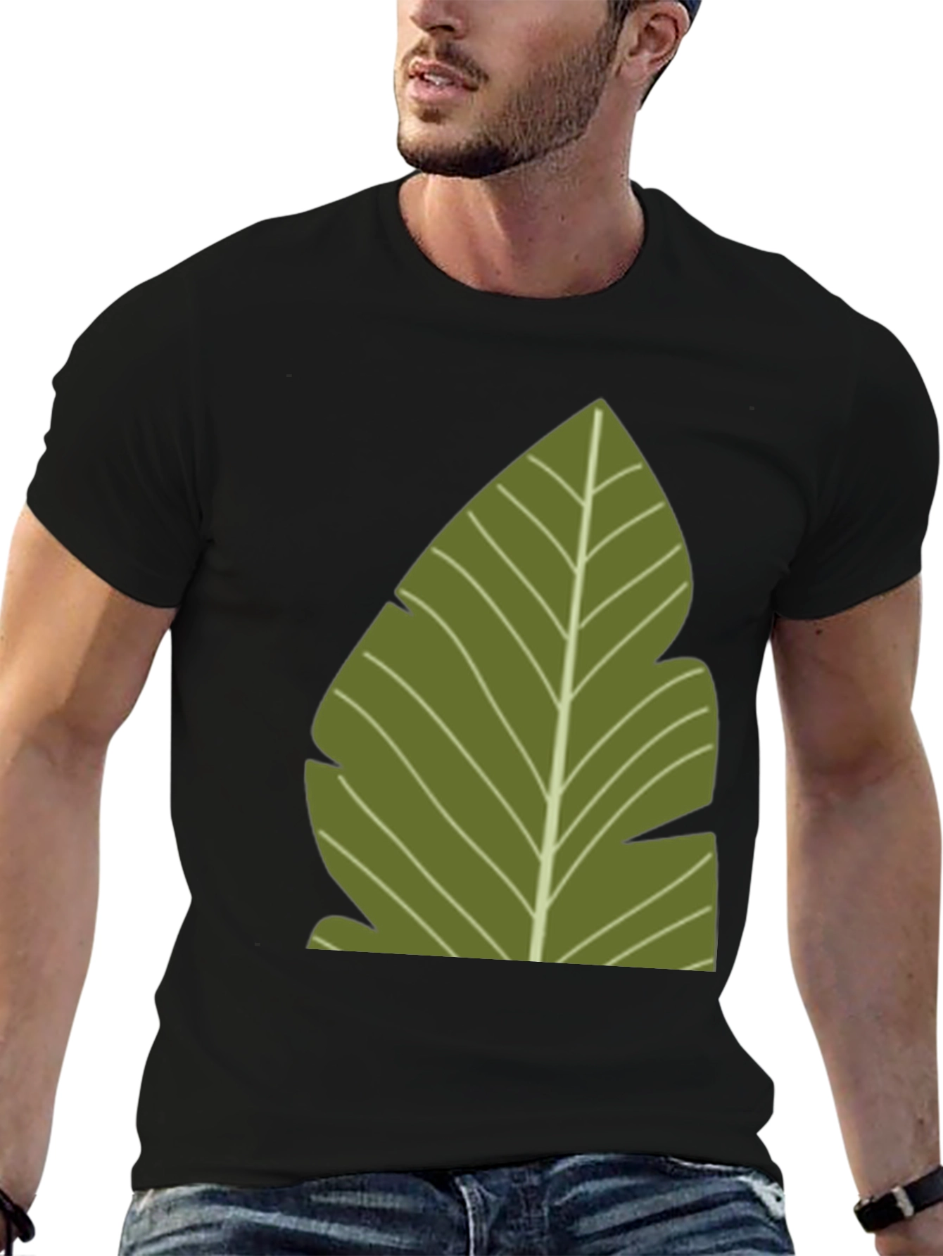 Tropical Leaf Graphic Tee - Casual Style