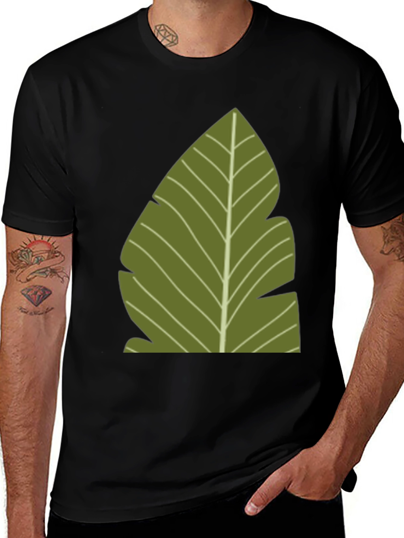 Tropical Leaf Graphic Tee - Casual Style