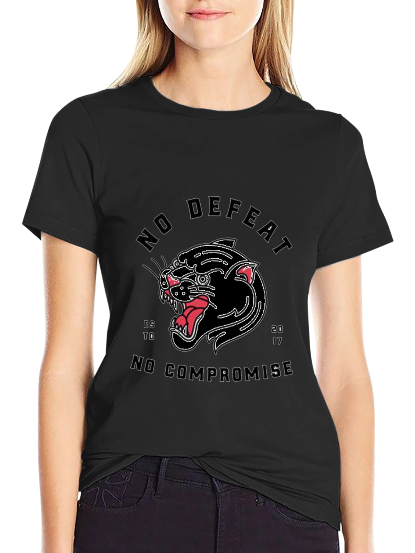 No Defeat Black Panther Graphic Tee