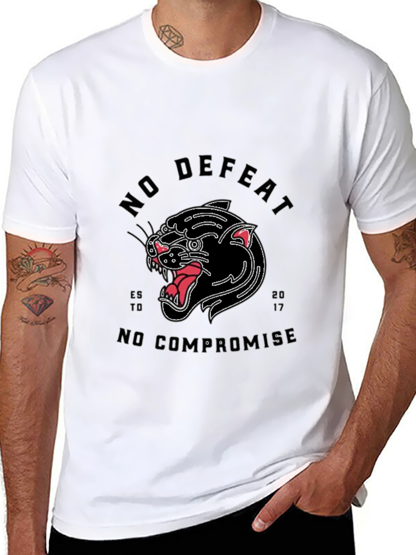 No Defeat Black Panther Graphic Tee