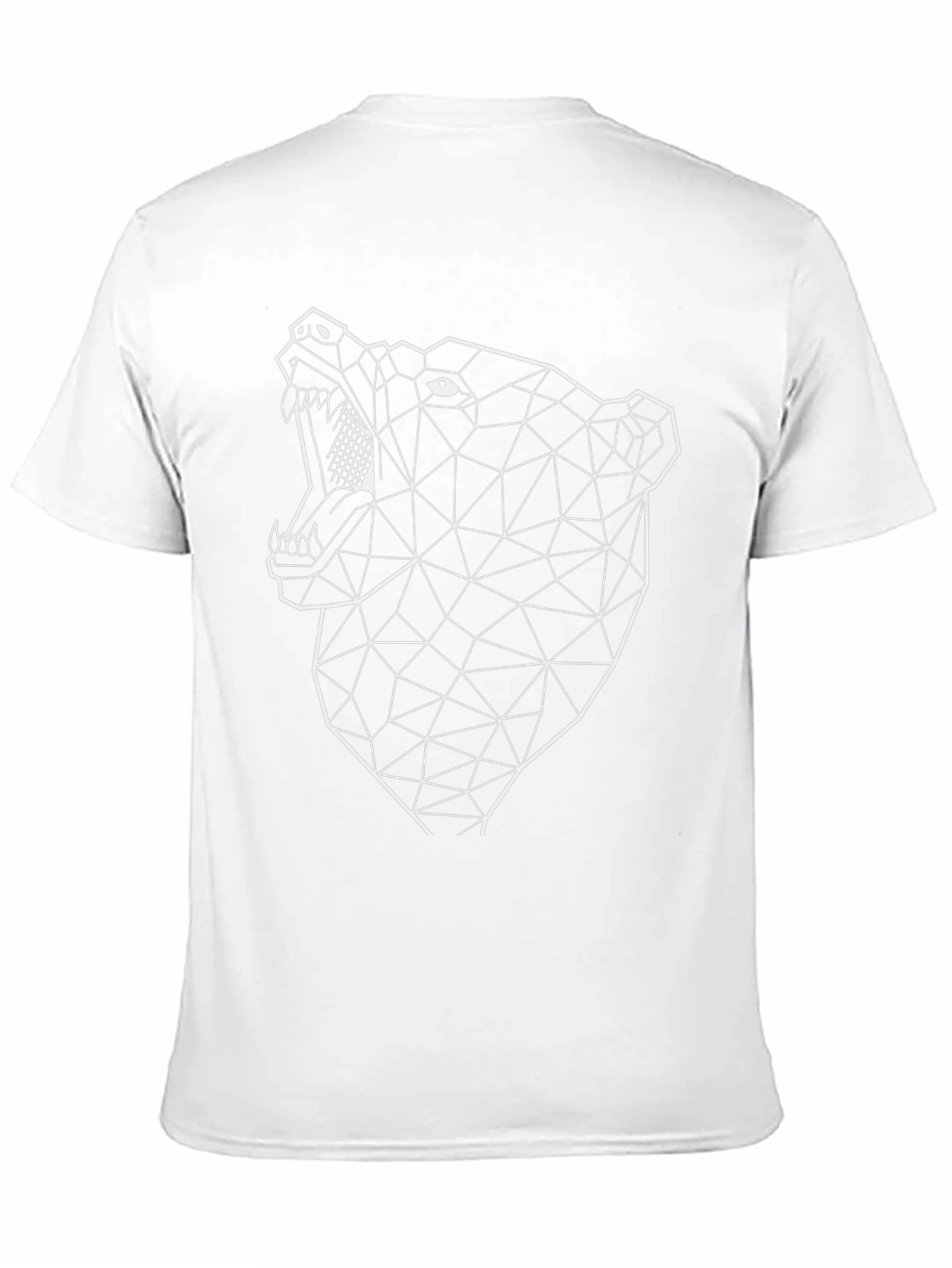 Geometric Bear Graphic Black T-Shirt