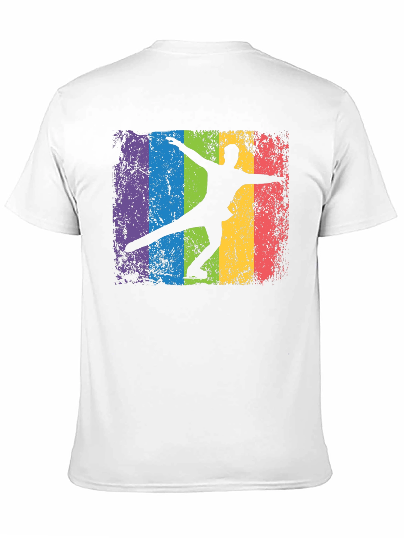 Retro Rainbow Ice Skater Graphic T-Shirt