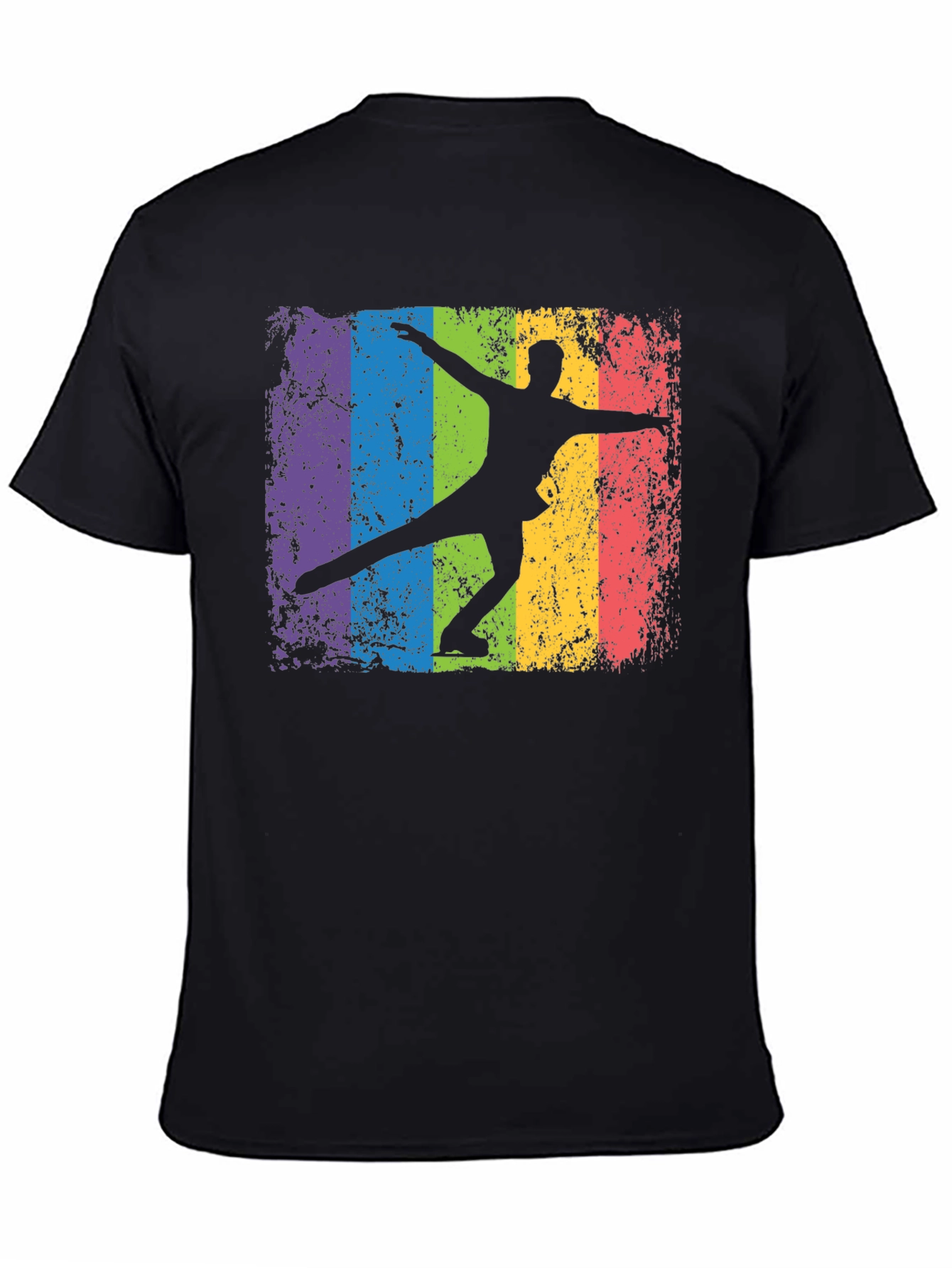 Retro Rainbow Ice Skater Graphic T-Shirt