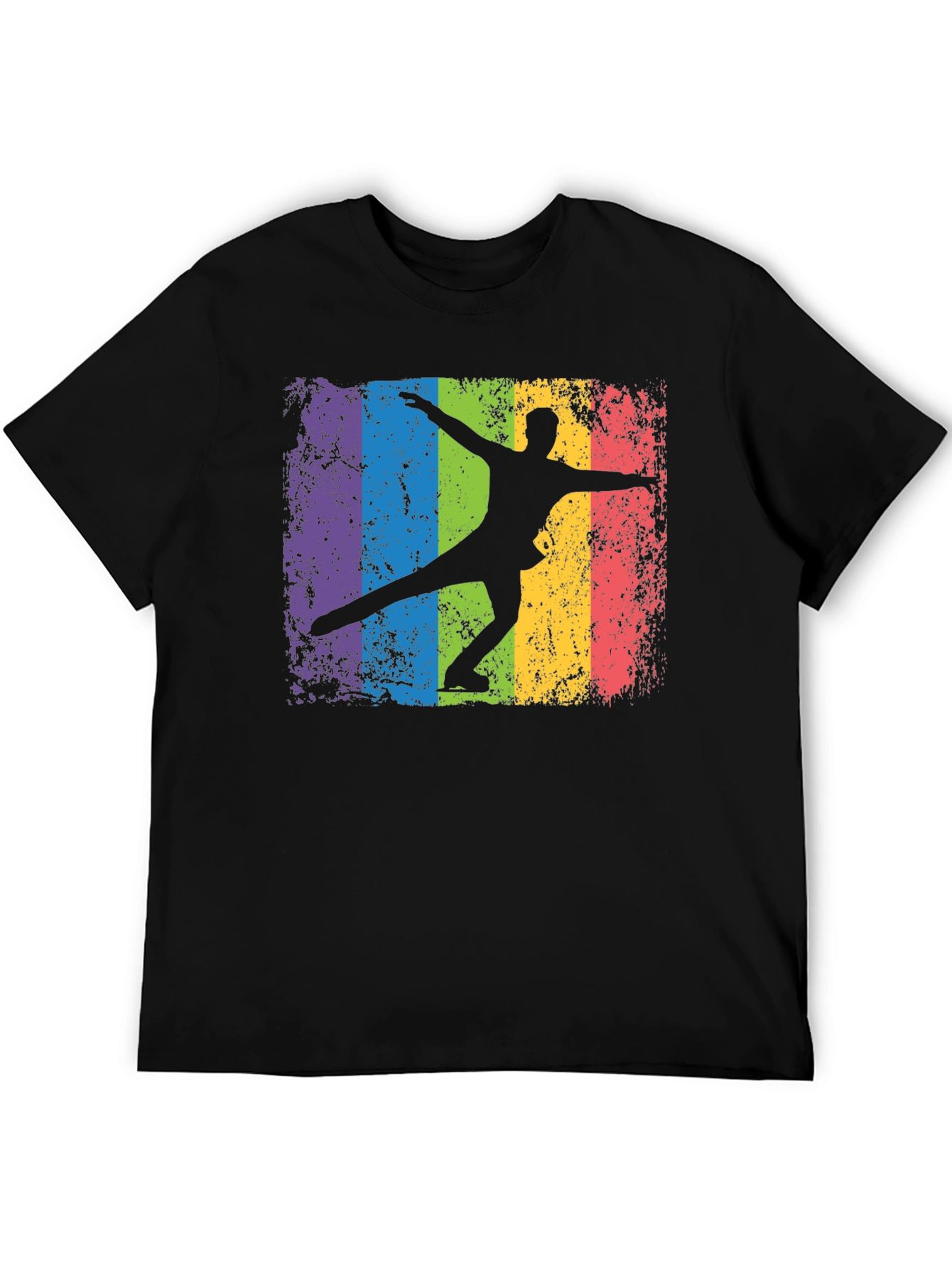 Retro Rainbow Ice Skater Graphic T-Shirt