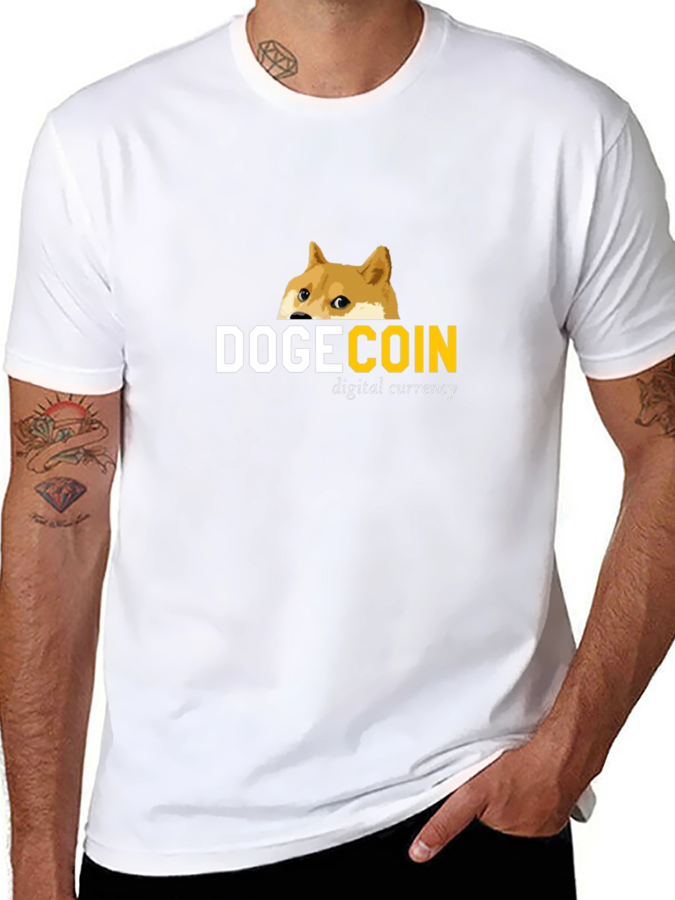 Dogecoin Digital Currency Black T-Shirt