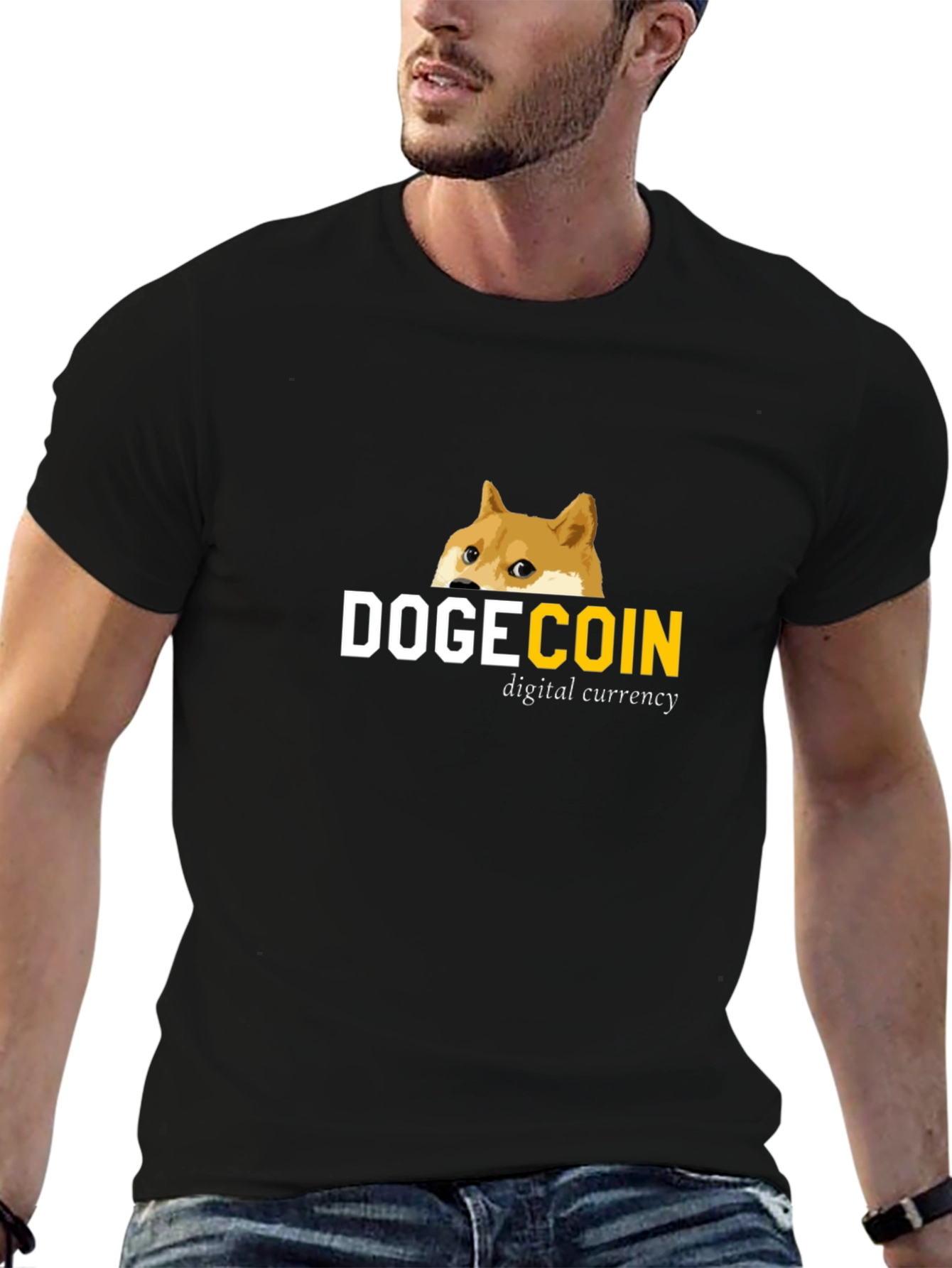 Dogecoin Digital Currency Black T-Shirt