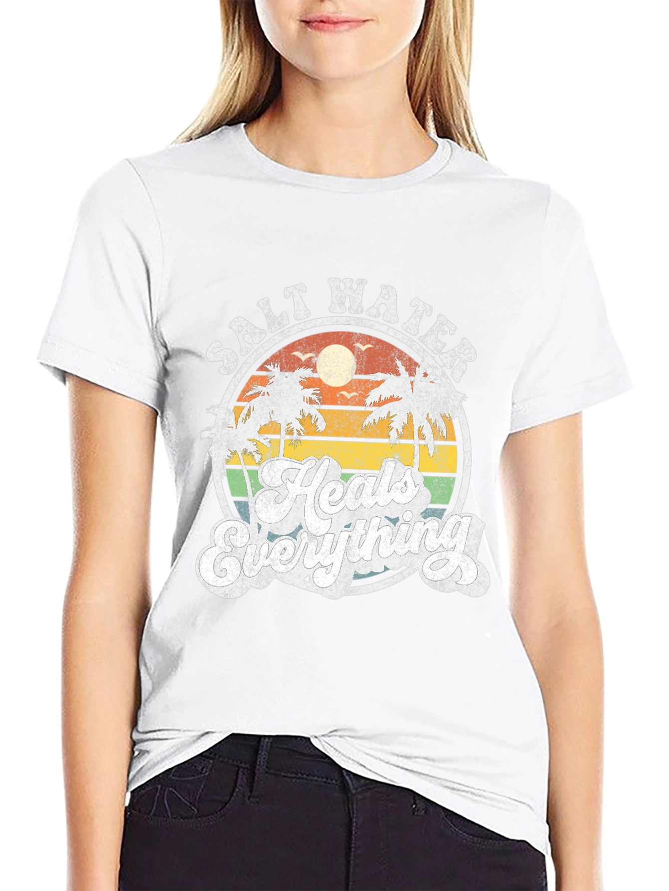 Salt Water Heals Everything Black T-Shirt