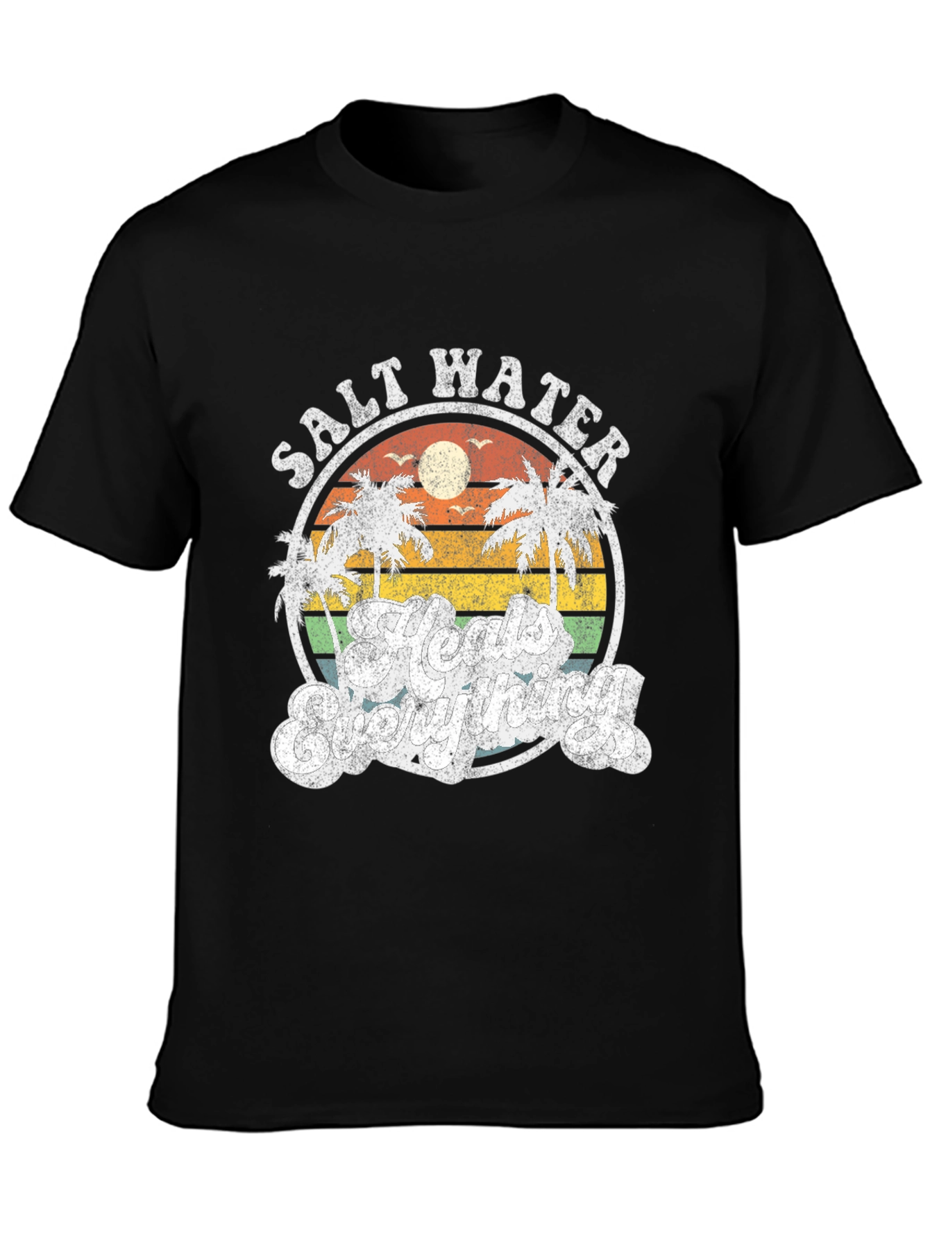 Salt Water Heals Everything Black T-Shirt