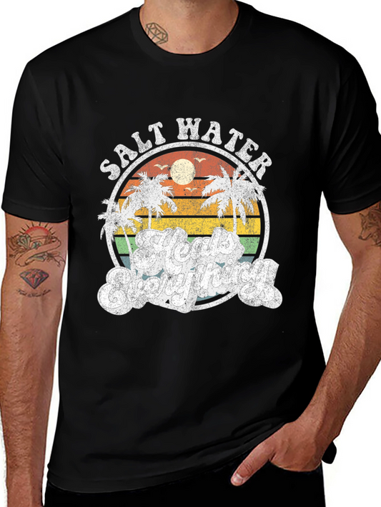 Salt Water Heals Everything Black T-Shirt