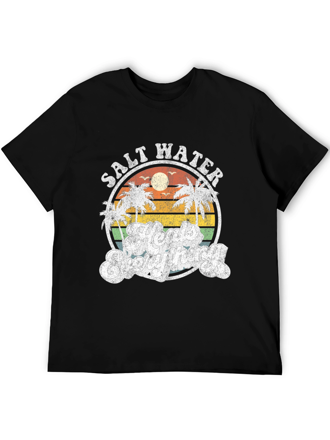 Salt Water Heals Everything Black T-Shirt