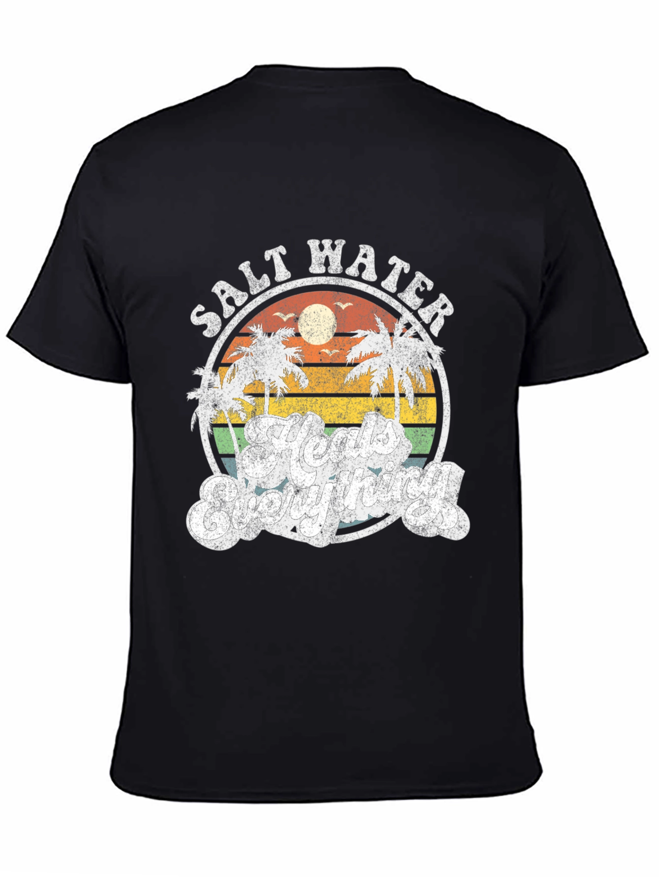 Salt Water Heals Everything Black T-Shirt