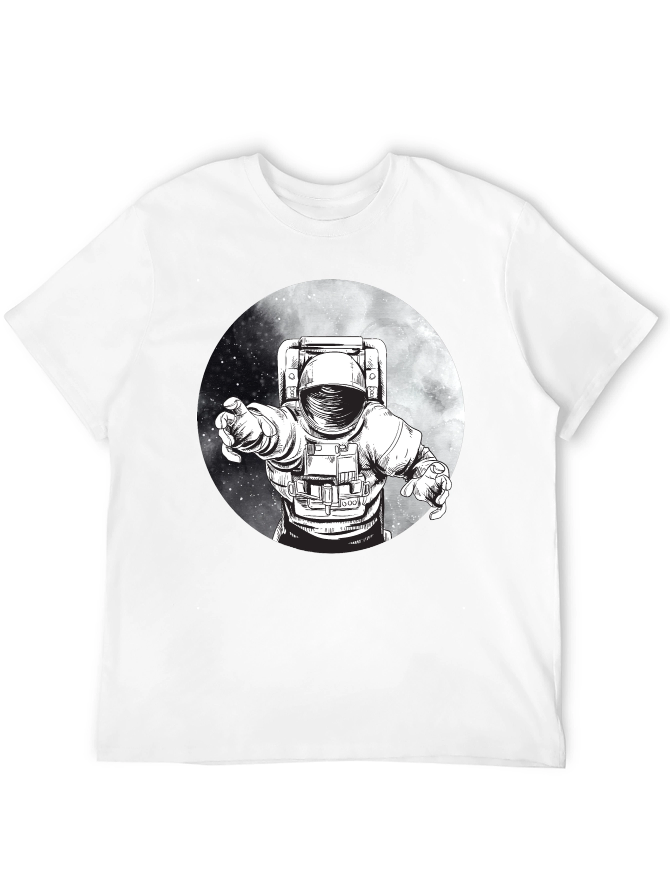 Astronaut Graphic Tee - Black Cotton Comfort