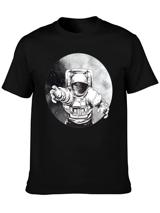 Astronaut Graphic Tee - Black Cotton Comfort