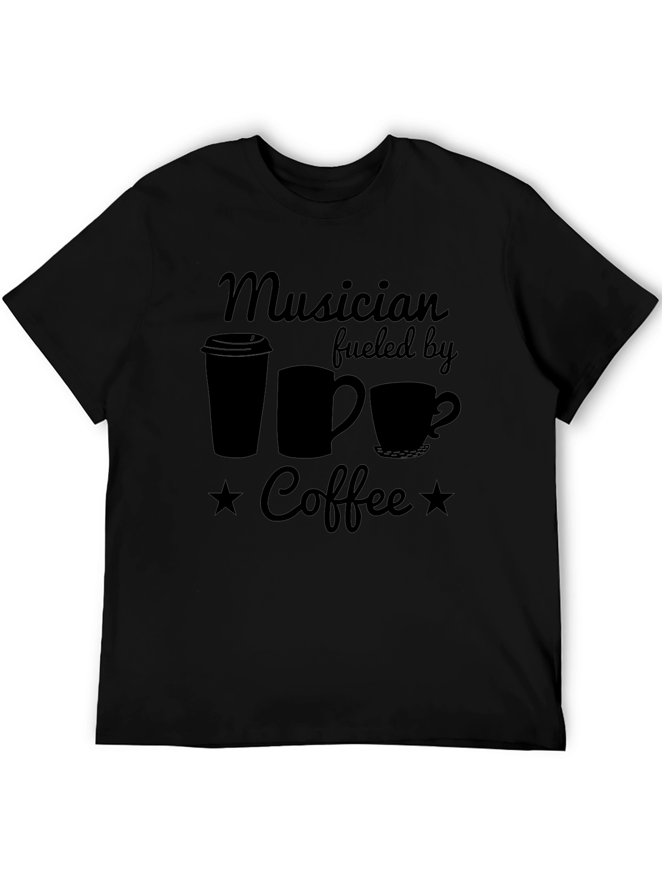 Musician Fueled by Coffee Black T-Shirt