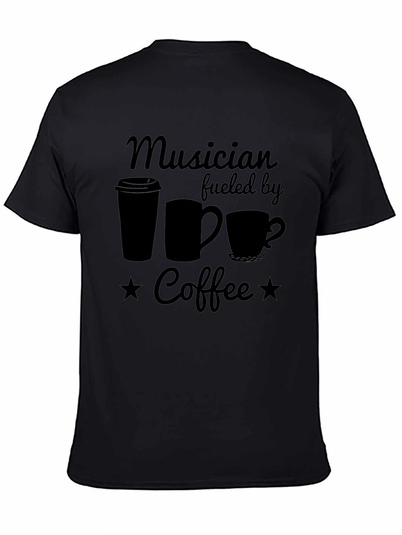 Musician Fueled by Coffee Black T-Shirt