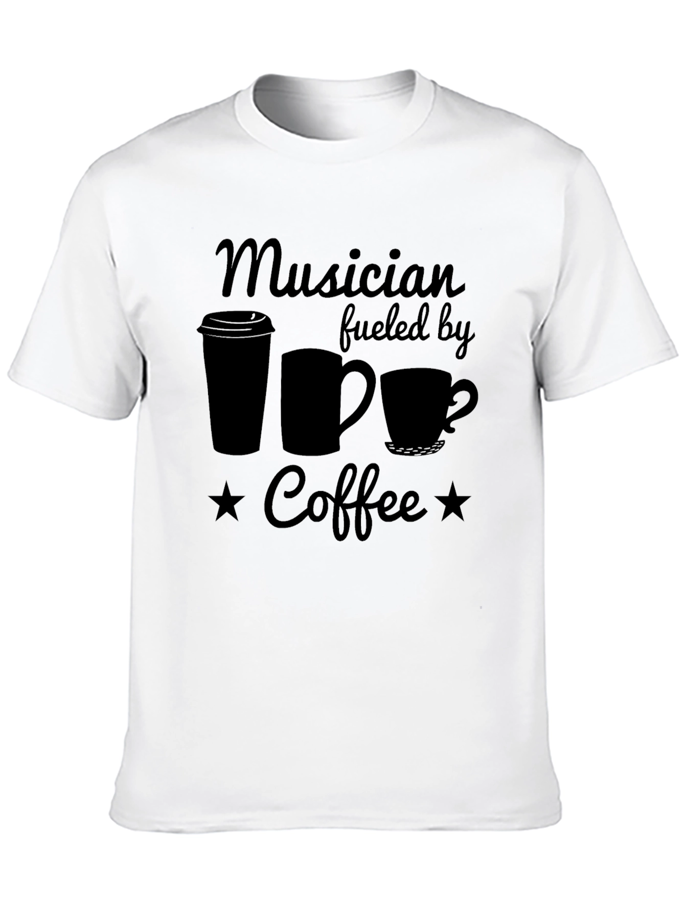 Musician Fueled by Coffee Black T-Shirt