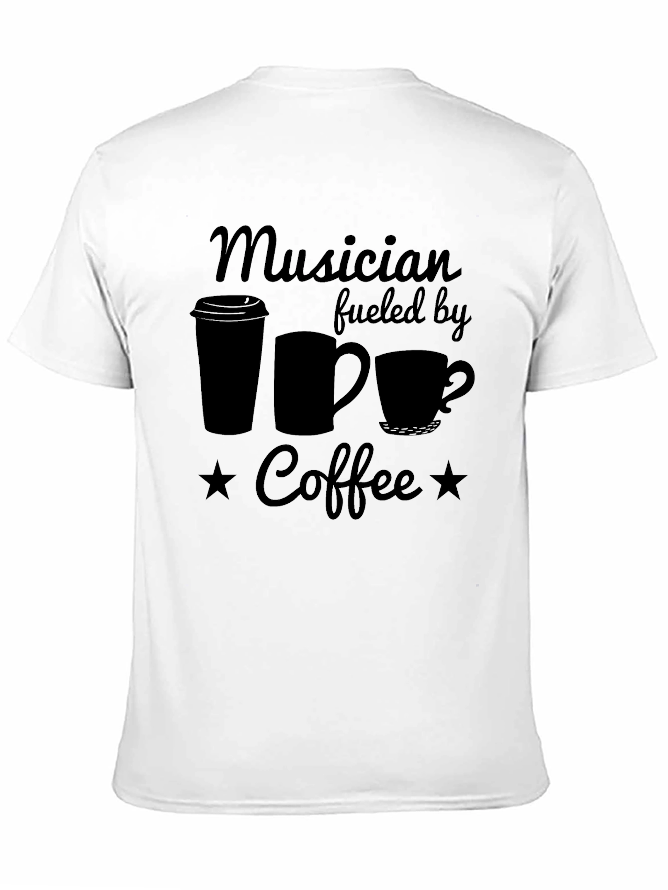 Musician Fueled by Coffee Black T-Shirt