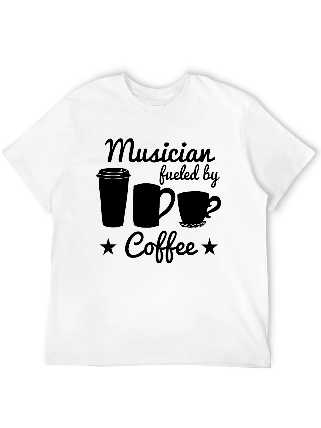 Musician Fueled by Coffee Black T-Shirt
