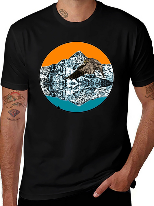 Mountain Bird Graphic Tee - Black