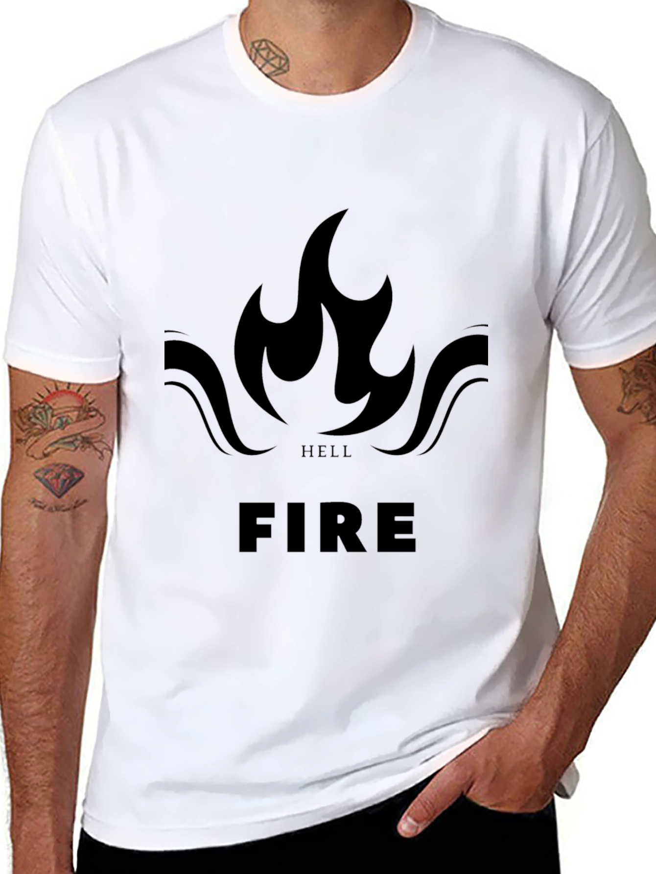Hell Fire Graphic Tee - Bold Black T-Shirt