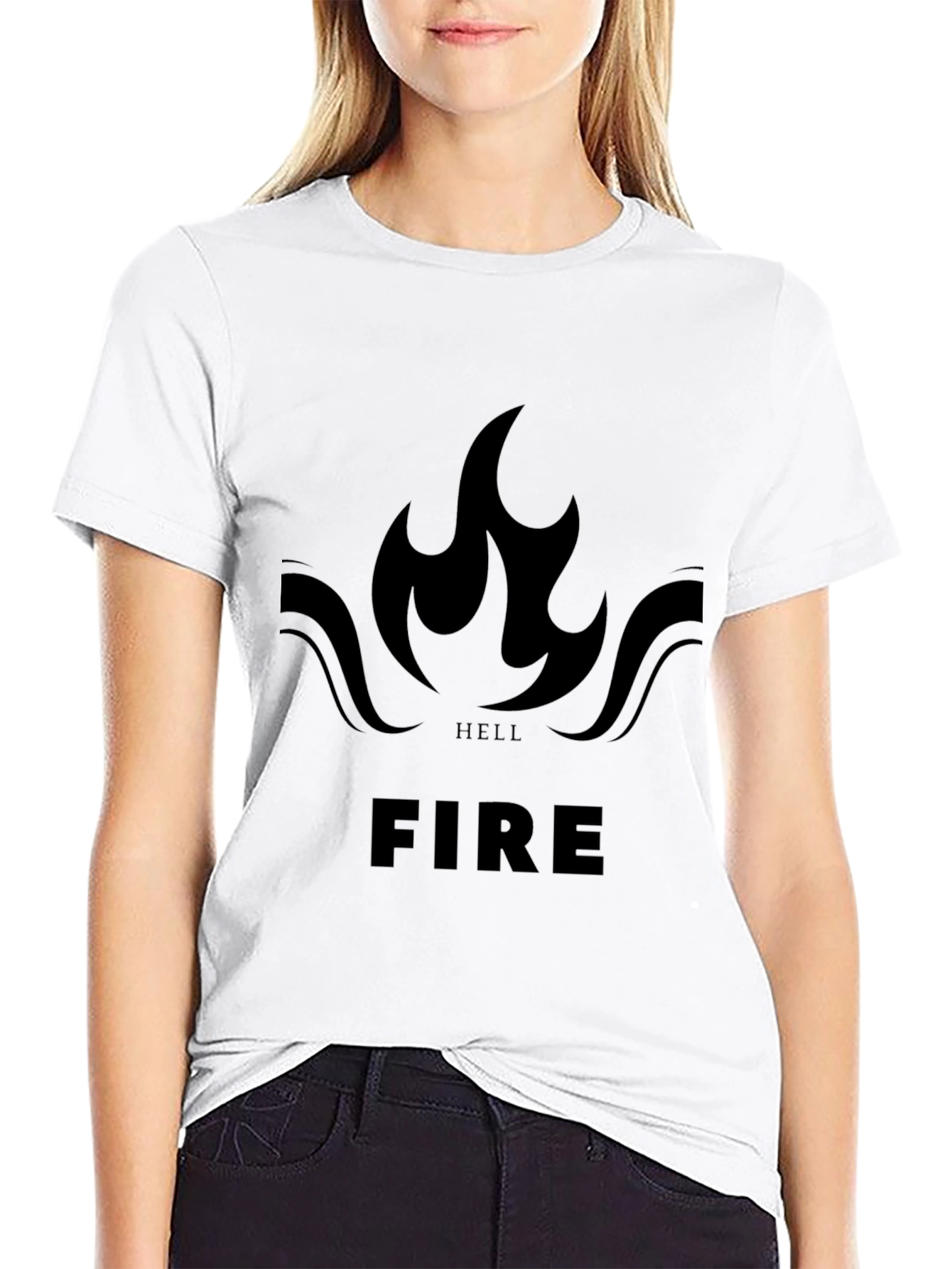 Hell Fire Graphic Tee - Bold Black T-Shirt