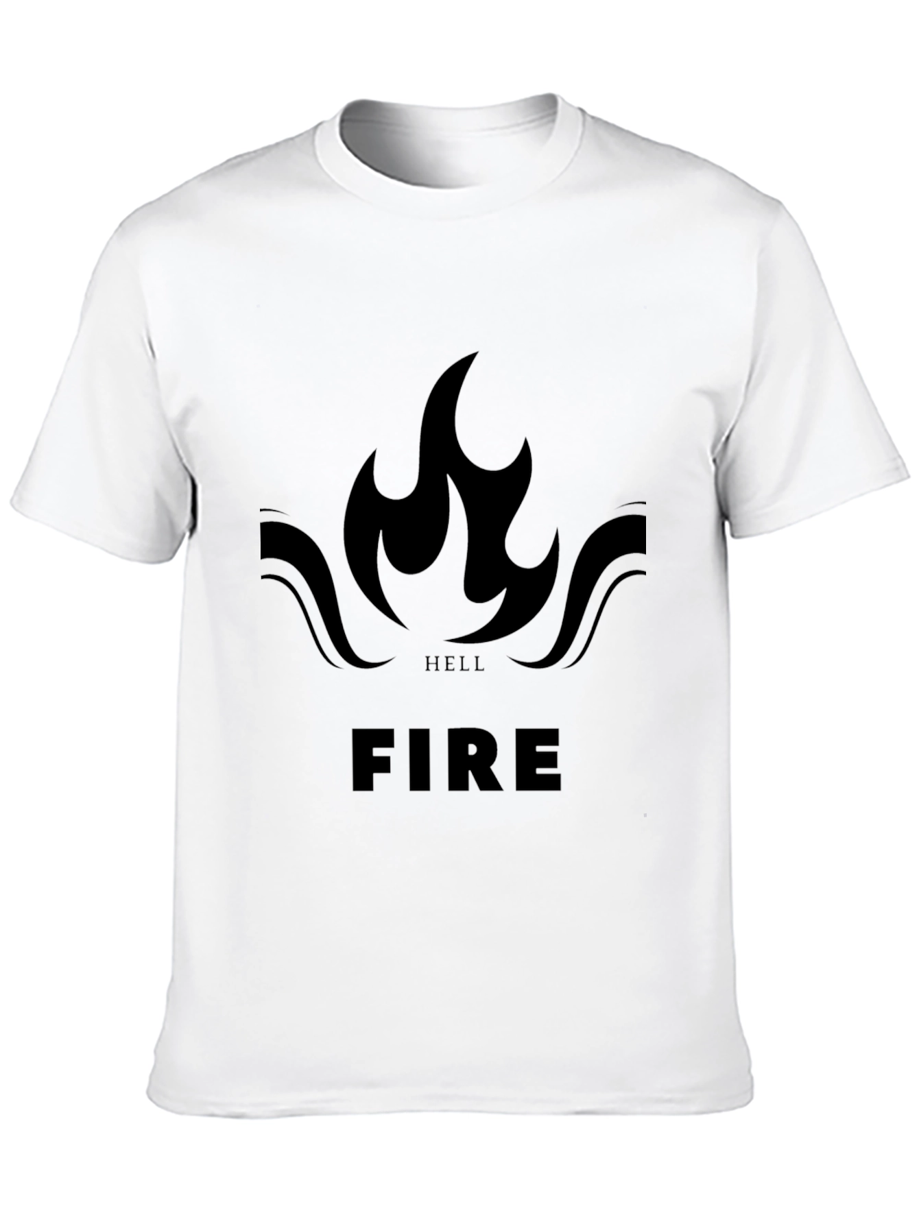Hell Fire Graphic Tee - Bold Black T-Shirt