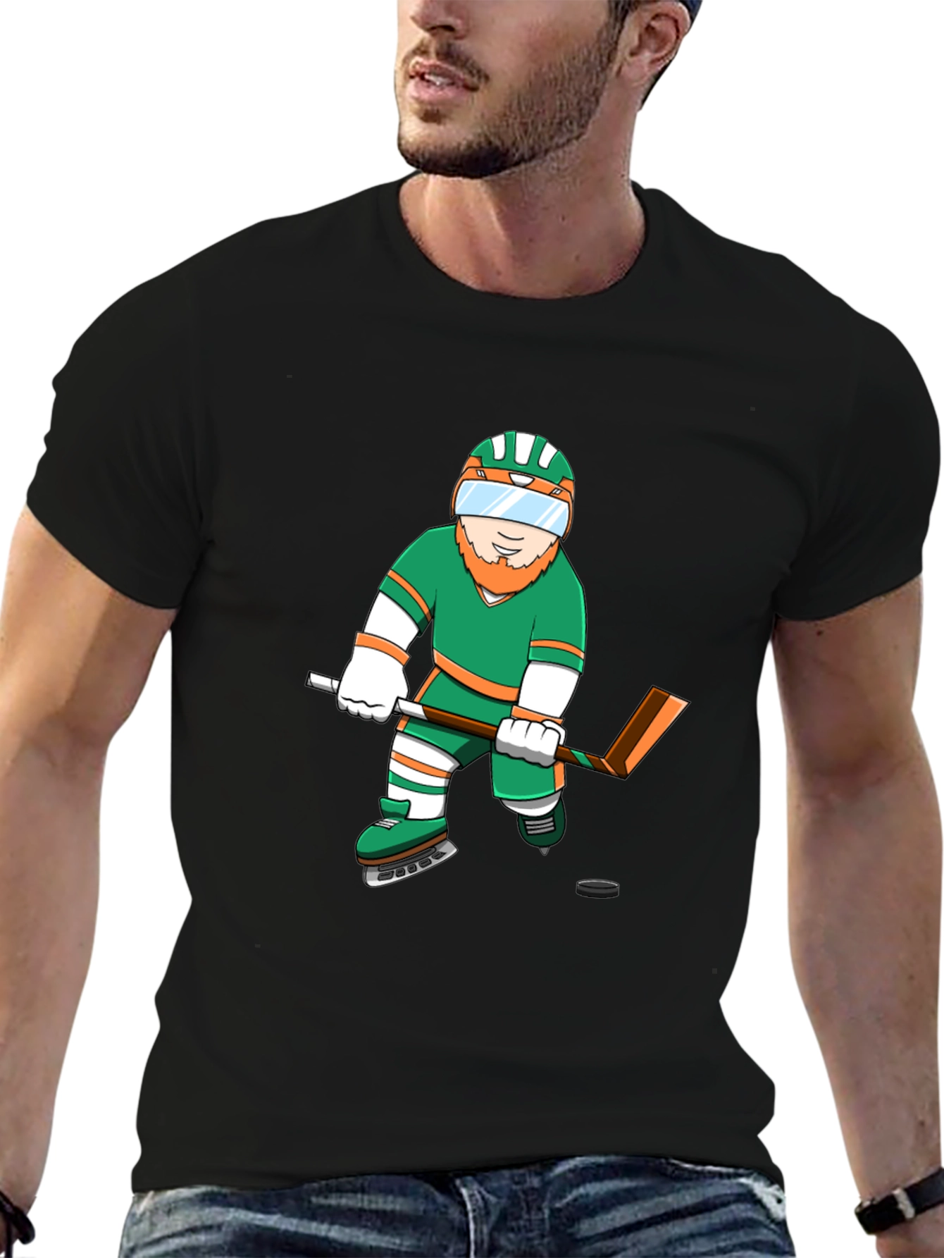 Leprechaun Hockey Graphic Tee - Black T-Shirt