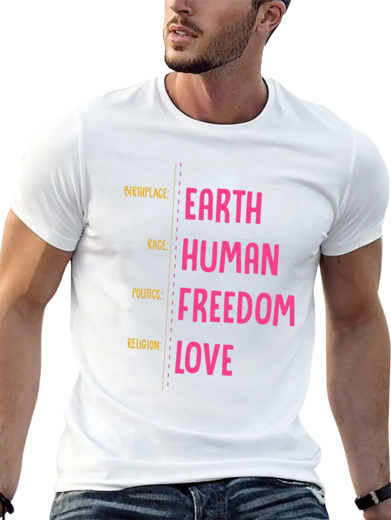Earth Human Freedom Love Graphic T-Shirt